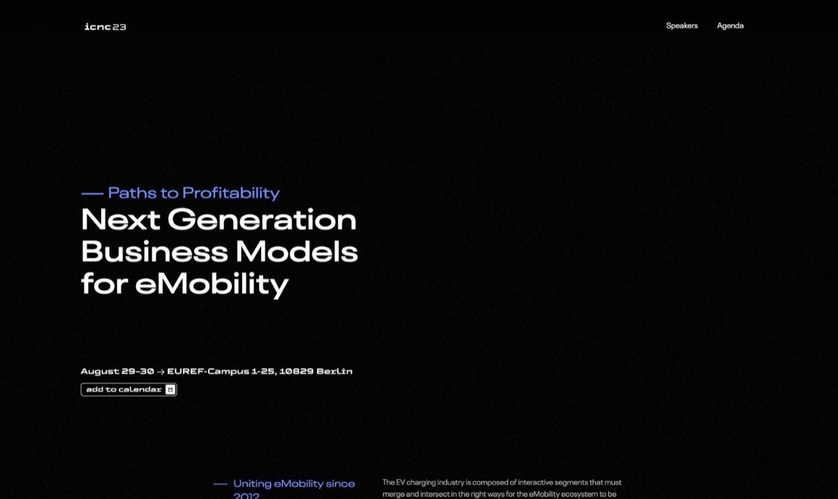 Screenshot of the intercharge network conference website